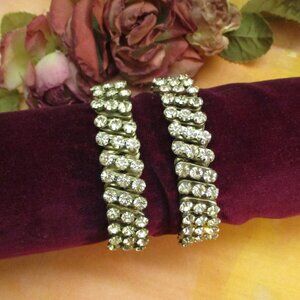VINTAGE Rhinestone Silver Expansion Bracelet BOOK PIECE Lot